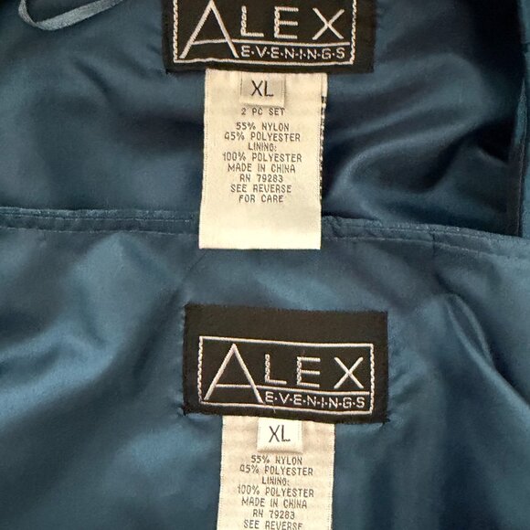 ALEX EVENINGS TWINSET BLUE JACKET & SHELL SET SIZE XL ONE BUTTON - Picture 10 of 10